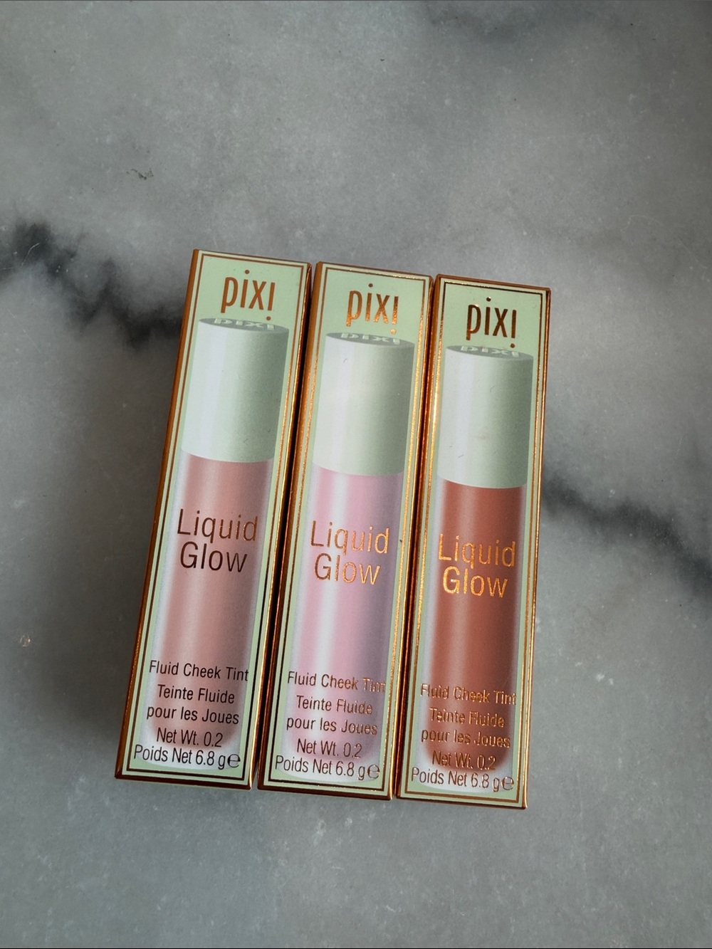 Pixi beauty liquid glow fluid cheek tint set of 3 subtly summer pretty *